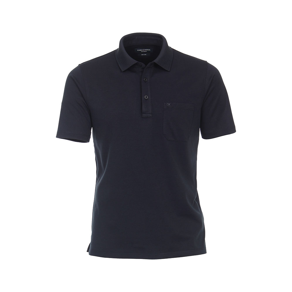 Casa Moda Cotton Mix Marle Weave Polo with Pocket Navy