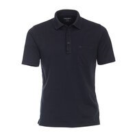 Casa Moda Cotton Mix Marle Weave Polo with Pocket Navy