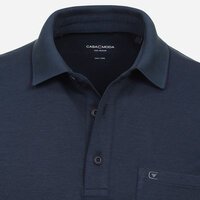 Casa Moda Cotton Mix Marle Weave Polo with Pocket Sea Blue