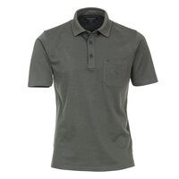 Casa Moda Cotton Mix Marle Weave Polo with Pocket Fern Green