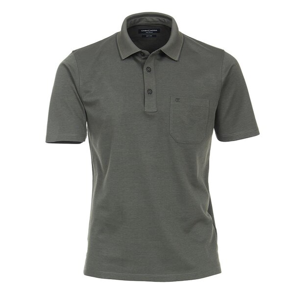 Casa Moda Cotton Mix Marle Weave Polo with Pocket Fern Green-shop-by-brands-Beggs Big Mens Clothing - Big Men's fashionable clothing and shoes