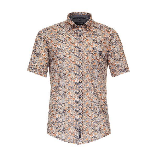 Casa Moda Orange Leaf Cotton Shirt -shop-by-brands-Beggs Big Mens Clothing - Big Men's fashionable clothing and shoes