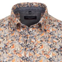 Casa Moda Orange Leaf Cotton Shirt 