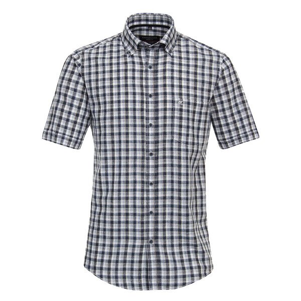 Casa Moda Linen Small Check SS Shirt-shop-by-brands-Beggs Big Mens Clothing - Big Men's fashionable clothing and shoes