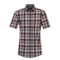 Casa Moda Plaid Check Navy Tangerine