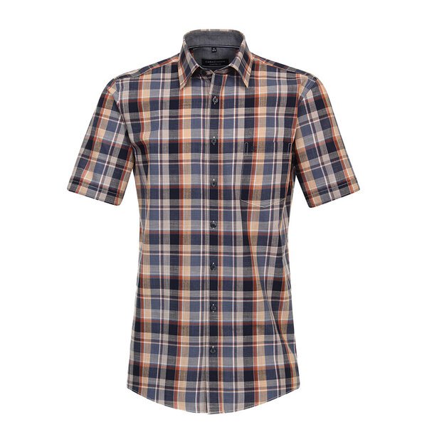 Casa Moda Plaid Check Navy Tangerine-shop-by-brands-Beggs Big Mens Clothing - Big Men's fashionable clothing and shoes