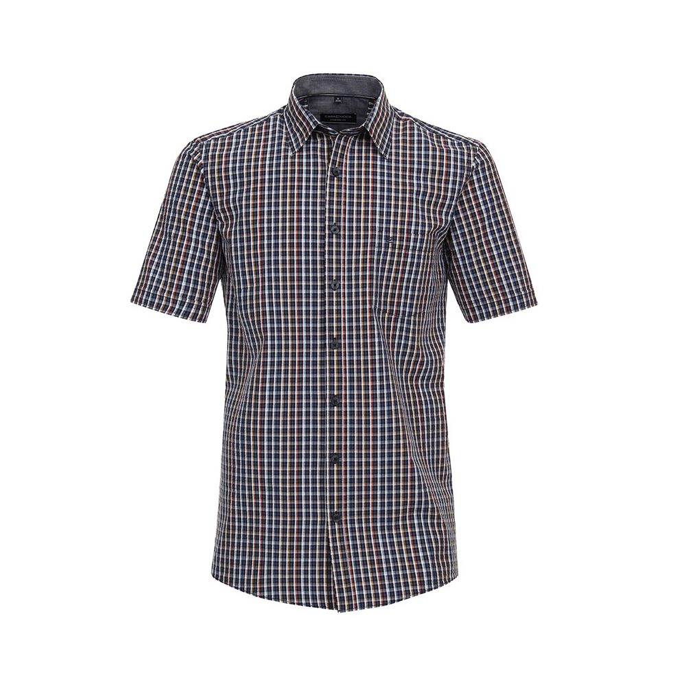 Casa Moda Small Navy Check SS Shirt