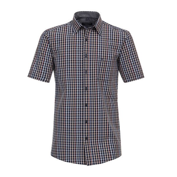 Casa Moda Small Navy Check SS Shirt-shop-by-brands-Beggs Big Mens Clothing - Big Men's fashionable clothing and shoes