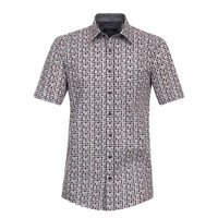 Casa Moda Circle Pattern SS Shirt Blue White