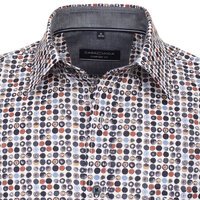 Casa Moda Circle Pattern SS Shirt Blue White