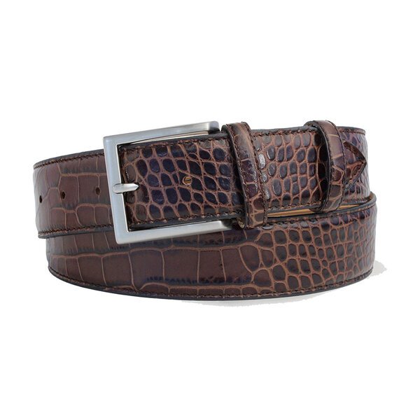 Robert Charles Lizard leather Brown Leather Belt-shop-by-brands-Beggs Big Mens Clothing - Big Men's fashionable clothing and shoes