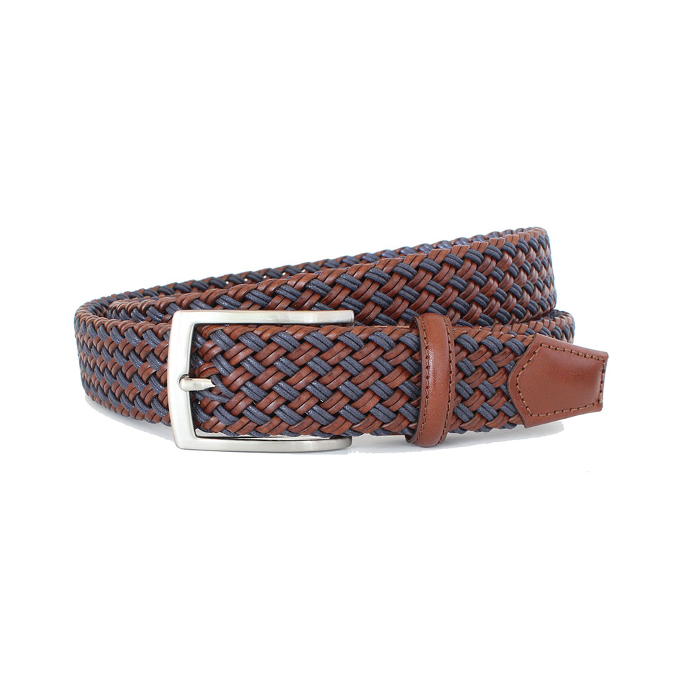 Robert Charles Woven Braid Leather Brown Blue