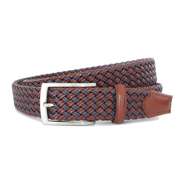 Robert Charles Woven Braid Leather Brown Blue-shop-by-brands-Beggs Big Mens Clothing - Big Men's fashionable clothing and shoes