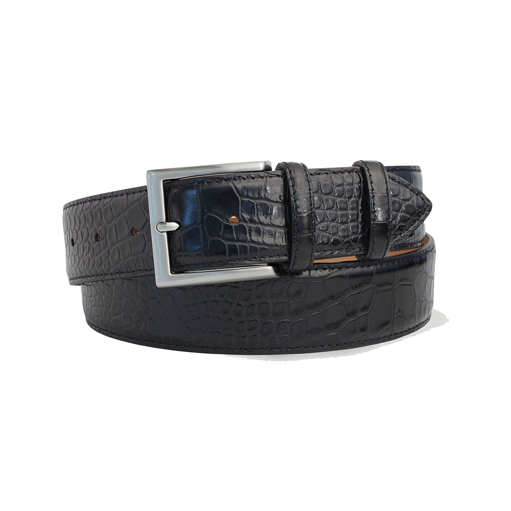 Robert Charles Lizard Leather Black Leather Belt