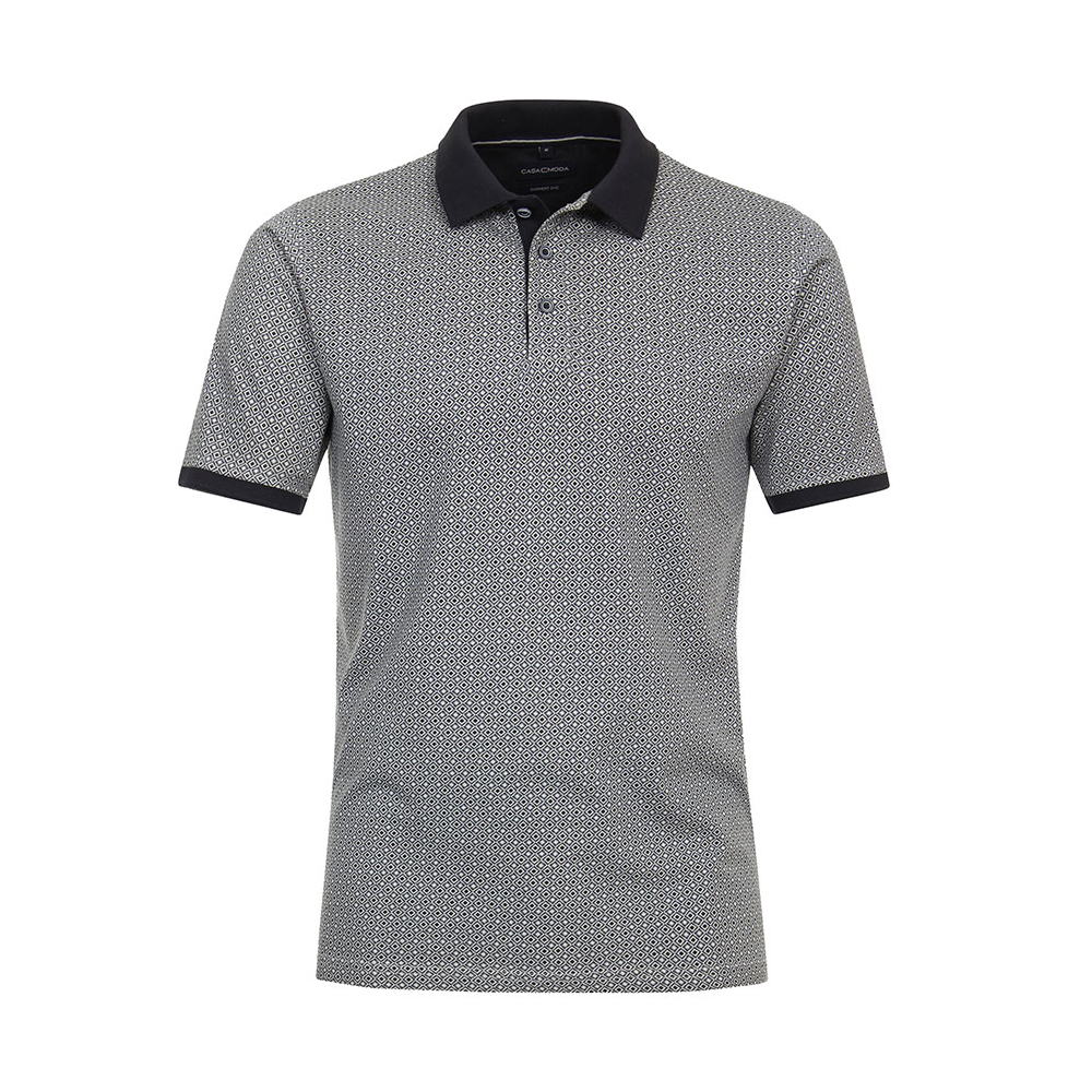 Casa Moda Diamond Cotton Polo Navy