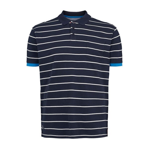 North 56 Cotton Striped Polo Navy-shop-by-brands-Beggs Big Mens Clothing - Big Men's fashionable clothing and shoes