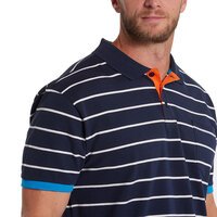 North 56 Cotton Striped Polo Navy