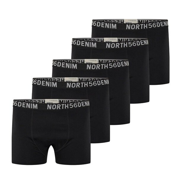 North 56 5 Pack Cotton Stretch Long Leg Boxer Black-shop-by-brands-Beggs Big Mens Clothing - Big Men's fashionable clothing and shoes