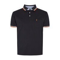 North 56 Stretch Cotton Polo Contrast Trim Black