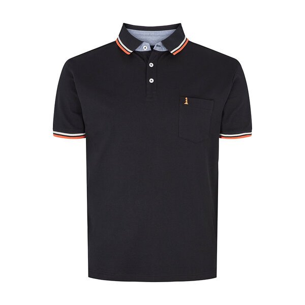 North 56 Stretch Cotton Polo Contrast Trim Black-shop-by-brands-Beggs Big Mens Clothing - Big Men's fashionable clothing and shoes