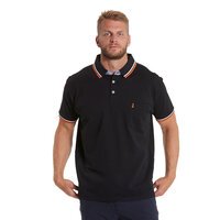 North 56 Stretch Cotton Polo Contrast Trim Black