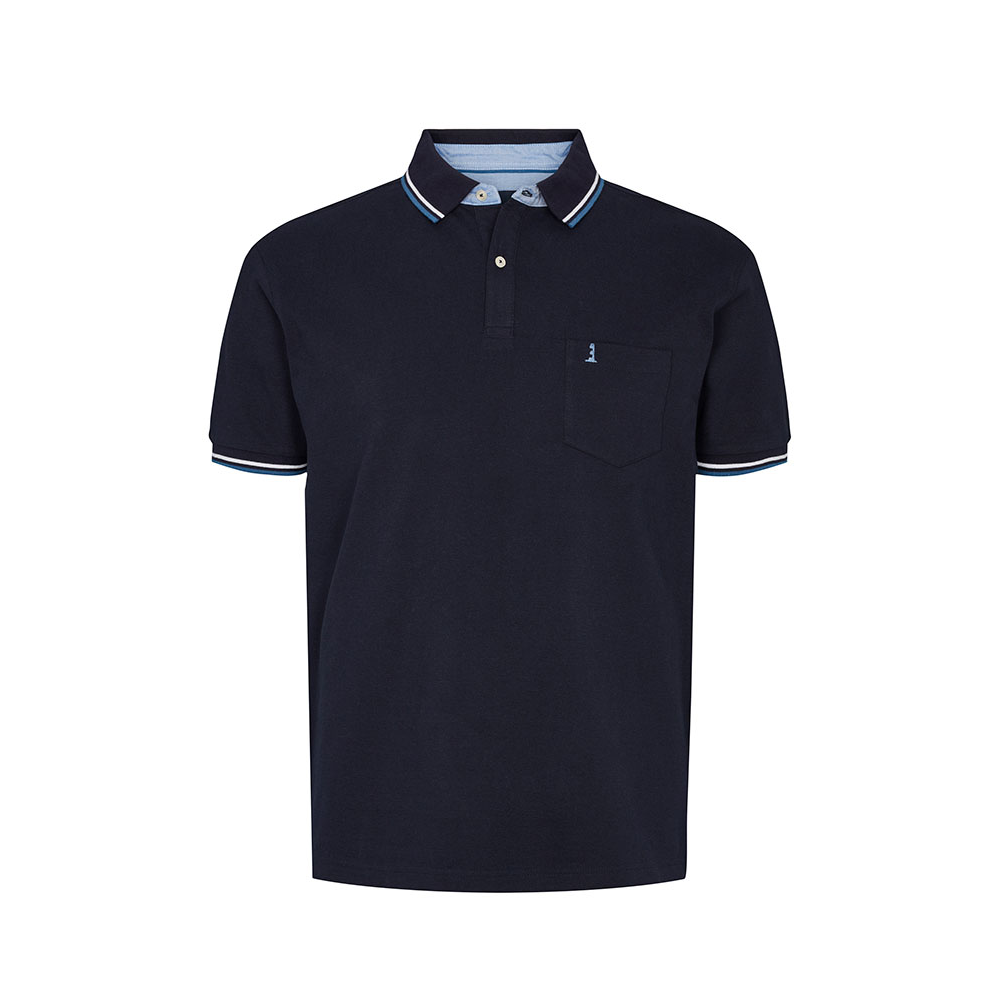 North 56 Stretch Cotton Polo Contrast Trim Navy