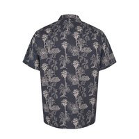 North 56 Palm Tree Pattern Short Sleeve Shirt Navy