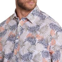 North 56 Leaf Pattern Linen/Cotton Short Sleeve Shirt Multi