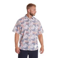 North 56 Leaf Pattern Linen/Cotton Short Sleeve Shirt Multi