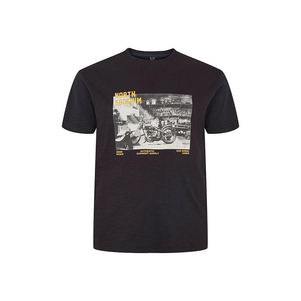 North 56 Garage Bike Print Black Tee