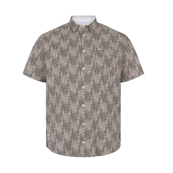 North 56 Abstract Pattern Short Sleeve Shirt Sand Navy-shop-by-brands-Beggs Big Mens Clothing - Big Men's fashionable clothing and shoes