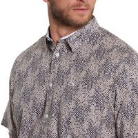 North 56 Abstract Pattern Short Sleeve Shirt Sand Navy