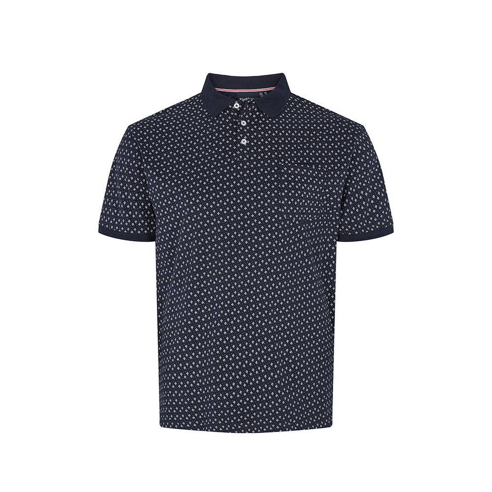 North 56 Diamond Print Polo Navy