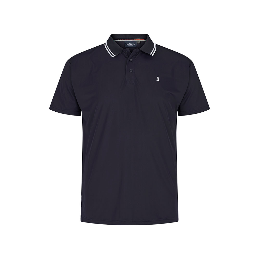 North 56 Cool Effect Polo With Collar Trim Navy