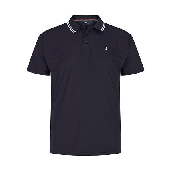 North 56 Cool Effect Polo With Collar Trim Navy-shop-by-brands-Beggs Big Mens Clothing - Big Men's fashionable clothing and shoes