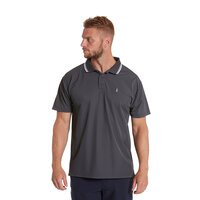 North 56 Cool Effect Polo With Collar Trim Dark Grey