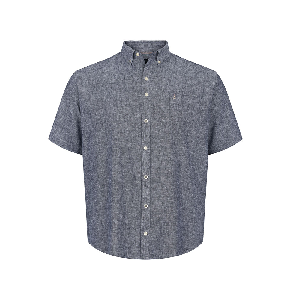 North 56 Navy Linen/Cotton Short Sleeve Shirt