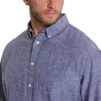 North 56 Navy Linen/Cotton Short Sleeve Shirt