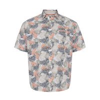 North 56 Leaf Pattern Linen/Cotton Short Sleeve Shirt Multi