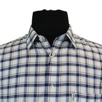 Aertex Cellular Pure Cotton Blue Mid Check