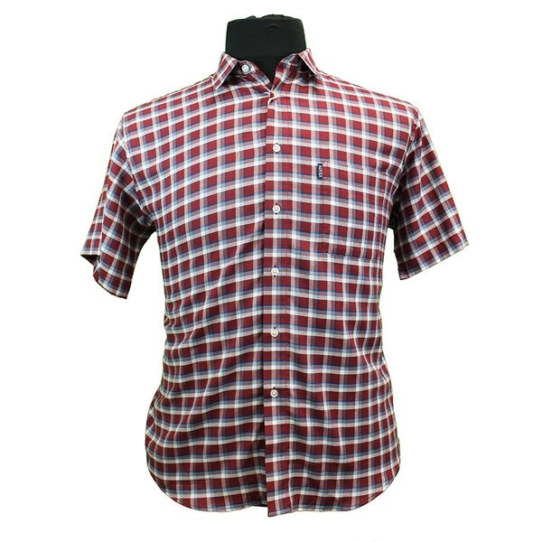 Aertex Cellular Pure Cotton Red Window Check-shop-by-brands-Beggs Big Mens Clothing - Big Men's fashionable clothing and shoes