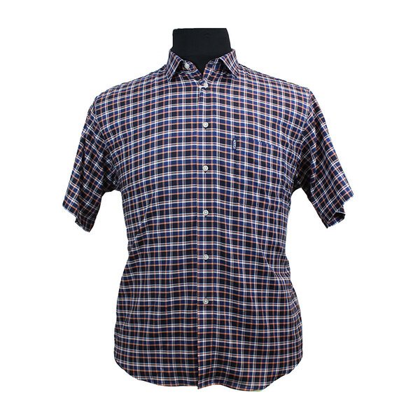 Aertex Cellular Pure Cotton Navy Mid Check-shop-by-brands-Beggs Big Mens Clothing - Big Men's fashionable clothing and shoes