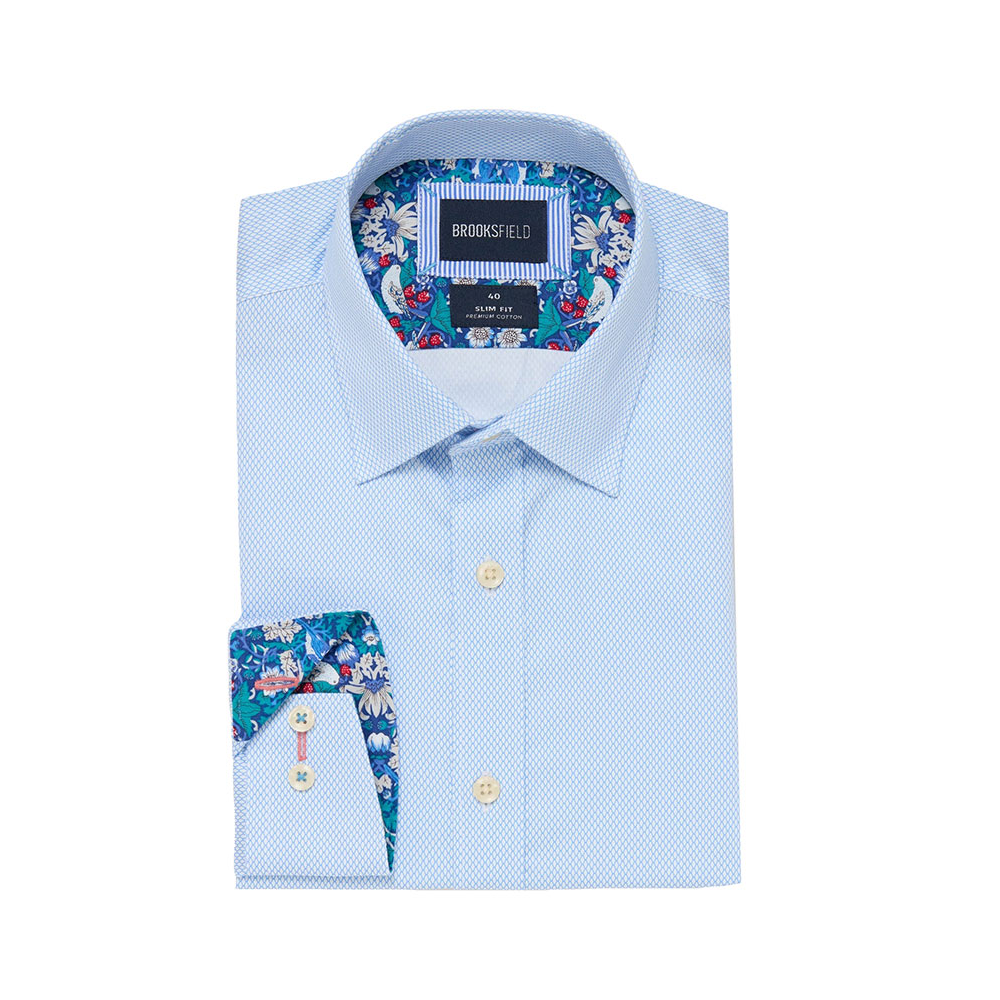 Brooksfield Premium Cotton Sky Business Shirt