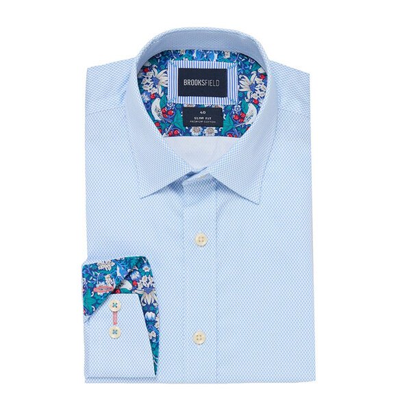 Brooksfield Premium Cotton Sky Business Shirt-shop-by-brands-Beggs Big Mens Clothing - Big Men's fashionable clothing and shoes