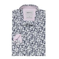 Brooksfield Stretch Performance Floral Navy Business Shirt