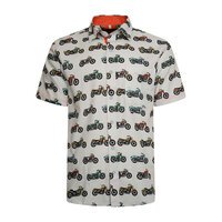 Kam motorbike Print Satin Finish Cotton SS Shirt