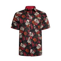 KBS Floral Rose Skull Satin Finish SS Shirt