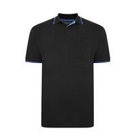 Kam Tipped Polo With Pocket Black