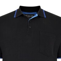 Kam Tipped Polo With Pocket Black