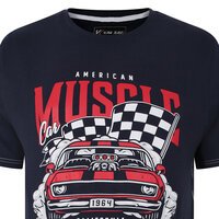 Kam American Muscle Print Tee Navy